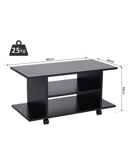 Homcom Modern TV Stand with Shelves, Black - pic 17297 | FastDaddyshop