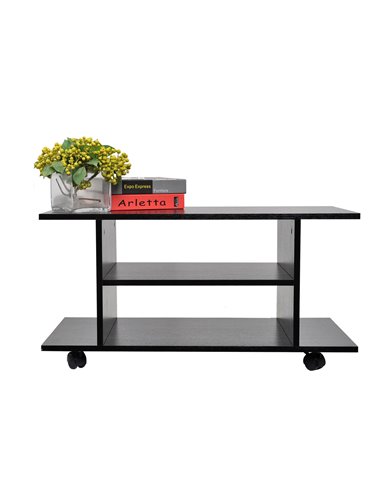 Homcom Modern TV Stand with Shelves, Black