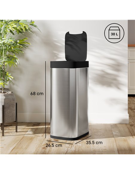 HOMCOM 50L Sensor Bin, Automatic Kitchen Bin, Manual Override, Battery Operated, Inner-Bucket-Free, for Kitchen, Bedroom - pic 172988 | FastDaddyshop