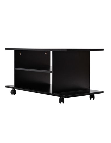 Homcom Modern TV Stand with Shelves, Black