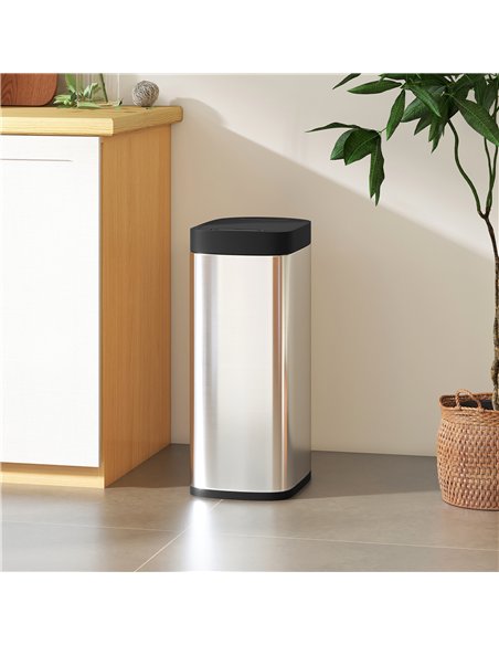 HOMCOM 50L Sensor Bin, Automatic Kitchen Bin, Manual Override, Battery Operated, Inner-Bucket-Free, for Kitchen, Bedroom - pic 172994 | FastDaddyshop