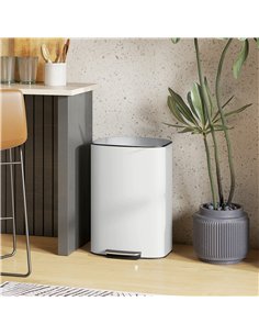 HOMCOM 50L Kitchen Bin with Soft-Close Lid and Stay-Open Function, Stainless Steel Pedal Bin with Removable Inner Bucket, Carry  2
