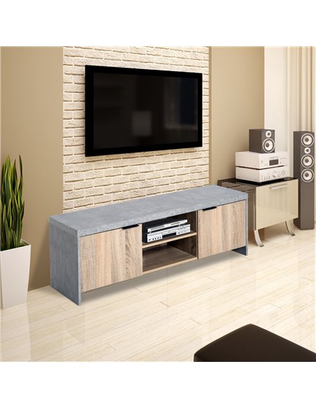 Homcom 1200mm Marble-Effect Frame TV Unit with Storage, Grey - pic 17304 | FastDaddyshop