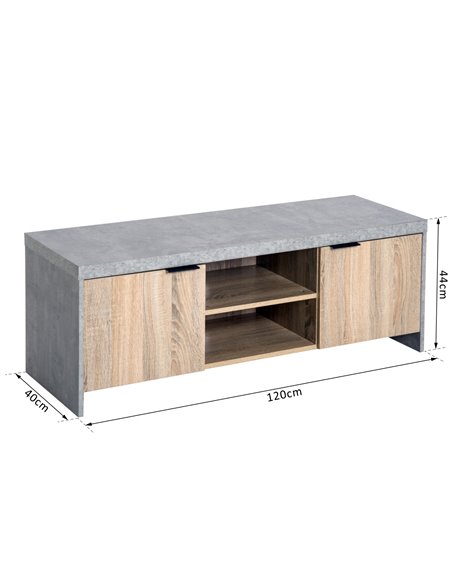 Homcom 1200mm Marble-Effect Frame TV Unit with Storage, Grey - pic 17305 | FastDaddyshop