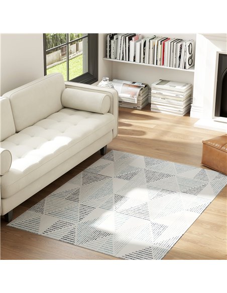 HOMCOM Modern Area Rug, Geometric Pattern Non-Slip Washable Rug, Soft Floor Carpet for Living Room, Bedroom, Dining Room, Home O - pic 173059 | FastDaddyshop