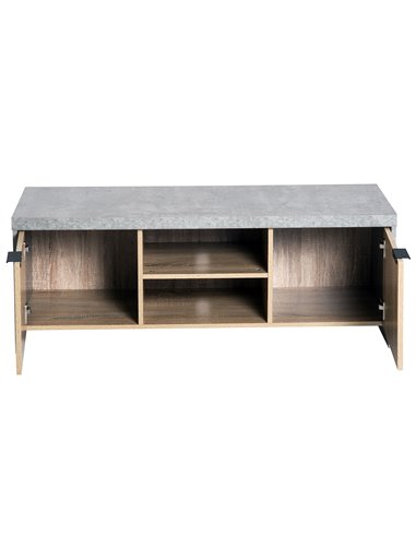 Homcom 1200mm Marble-Effect Frame TV Unit with Storage, Grey