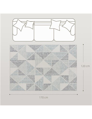 HOMCOM Modern Area Rug, Geometric Pattern Non-Slip Washable Rug, Soft Floor Carpet for Living Room, Bedroom, Dining Room, Home O