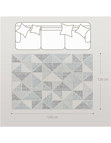 HOMCOM Modern Area Rug, Geometric Pattern Non-Slip Washable Rug, Soft Floor Carpet for Living Room, Bedroom, Dining Room, Home O - pic 173060 | FastDaddyshop
