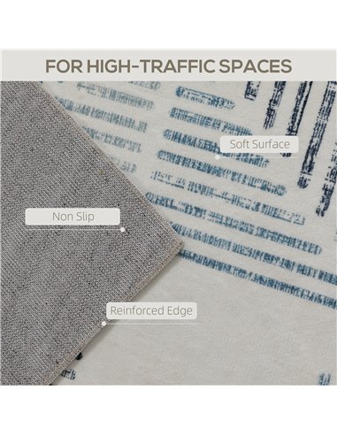 HOMCOM Modern Area Rug, Geometric Pattern Non-Slip Washable Rug, Soft Floor Carpet for Living Room, Bedroom, Dining Room, Home O