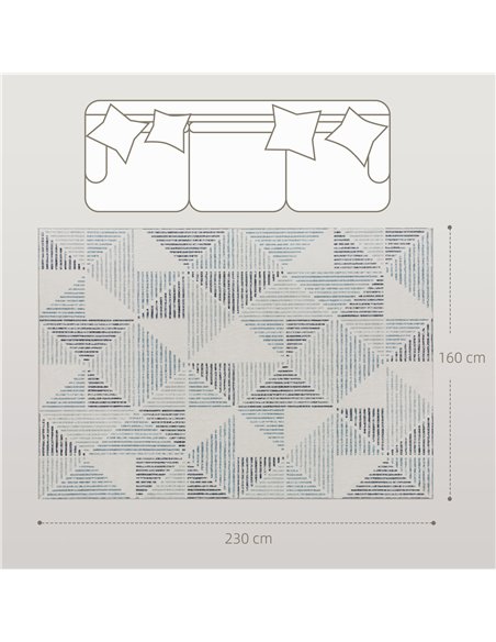 HOMCOM Modern Area Rug, Geometric Pattern Non-Slip Washable Rug, Soft Floor Carpet for Living Room, Bedroom, Dining Room, Home O - pic 173069 | FastDaddyshop