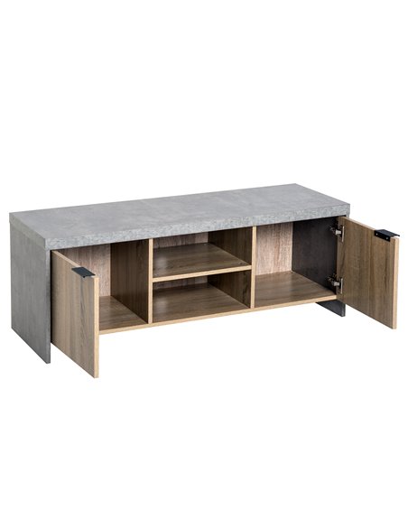 Homcom 1200mm Marble-Effect Frame TV Unit with Storage, Grey - pic 17307 | FastDaddyshop
