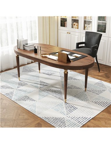 HOMCOM Modern Area Rug, Geometric Pattern Non-Slip Washable Rug, Soft Floor Carpet for Living Room, Bedroom, Dining Room, Home O