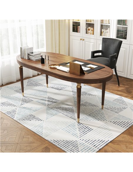HOMCOM Modern Area Rug, Geometric Pattern Non-Slip Washable Rug, Soft Floor Carpet for Living Room, Bedroom, Dining Room, Home O - pic 173075 | FastDaddyshop