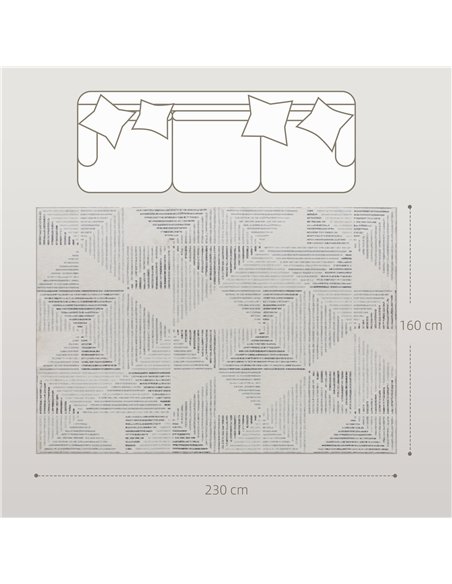 HOMCOM Modern Area Rug, Geometric Pattern Non-Slip Washable Rug, Soft Floor Carpet for Living Room, Bedroom, Dining Room, Home O - pic 173078 | FastDaddyshop