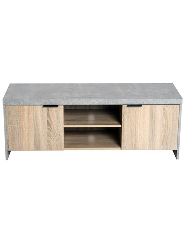 HOMCOM 1.2M Wooden TV Stand Cabinet Home Media Center DVD CD Storage Unit Entertainment Station Living Room Furniture-Grey 