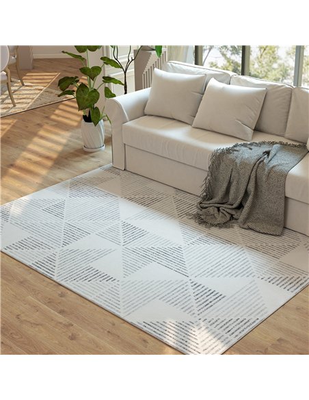 HOMCOM Modern Area Rug, Geometric Pattern Non-Slip Washable Rug, Soft Floor Carpet for Living Room, Bedroom, Dining Room, Home O - pic 173083 | FastDaddyshop