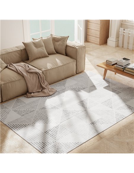 HOMCOM Modern Area Rug, Geometric Pattern Non-Slip Washable Rug, Soft Floor Carpet for Living Room, Bedroom, Dining Room, Home O - pic 173084 | FastDaddyshop