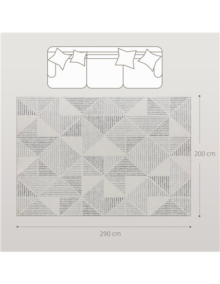 HOMCOM Modern Area Rug, Geometric Pattern Non-Slip Washable Rug, Soft Floor Carpet for Living Room, Bedroom, Dining Room, Home O - pic 173087 | FastDaddyshop