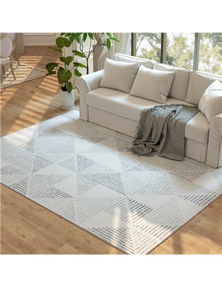HOMCOM Modern Area Rug, Geometric Pattern Non-Slip Washable Rug, Soft Floor Carpet for Living Room, Bedroom, Dining Room, Home O - pic 173092 | FastDaddyshop