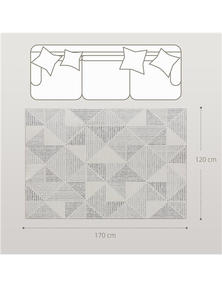 HOMCOM Modern Area Rug, Geometric Pattern Non-Slip Washable Rug, Soft Floor Carpet for Living Room, Bedroom, Dining Room, Home O - pic 173096 | FastDaddyshop
