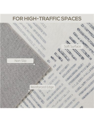 HOMCOM Modern Area Rug, Geometric Pattern Non-Slip Washable Rug, Soft Floor Carpet for Living Room, Bedroom, Dining Room, Home O