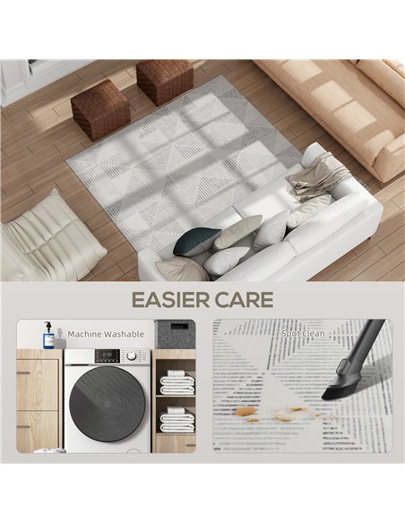 HOMCOM Modern Area Rug, Geometric Pattern Non-Slip Washable Rug, Soft Floor Carpet for Living Room, Bedroom, Dining Room, Home O - pic 173098 | FastDaddyshop