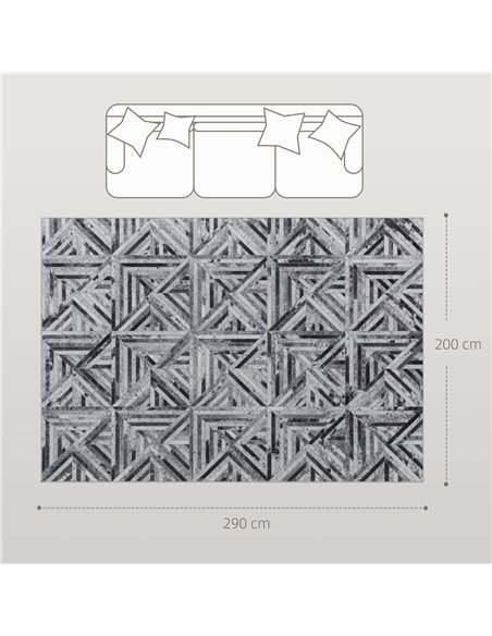 HOMCOM Modern Area Rug, Triangle Pattern Non-Slip Washable Rug, Chenille Floor Carpet for Living Room, Bedroom, Dining Room, Hom - pic 173105 | FastDaddyshop