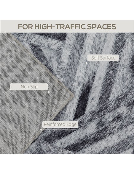 HOMCOM Modern Area Rug, Triangle Pattern Non-Slip Washable Rug, Chenille Floor Carpet for Living Room, Bedroom, Dining Room, Hom - pic 173106 | FastDaddyshop