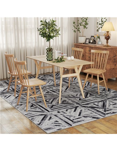 HOMCOM Modern Area Rug, Triangle Pattern Non-Slip Washable Rug, Chenille Floor Carpet for Living Room, Bedroom, Dining Room, Hom - pic 173111 | FastDaddyshop