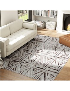 HOMCOM Modern Area Rug, Triangle Pattern Non-Slip Washable Rug, Chenille Floor Carpet for Living Room, Bedroom, Dining Room, Hom 2
