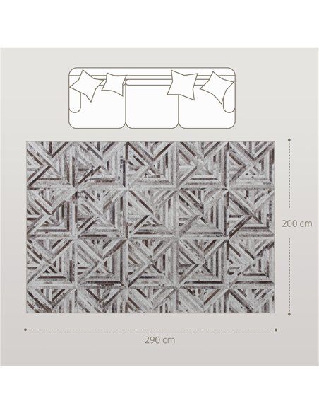 HOMCOM Modern Area Rug, Triangle Pattern Non-Slip Washable Rug, Chenille Floor Carpet for Living Room, Bedroom, Dining Room, Hom - pic 173114 | FastDaddyshop