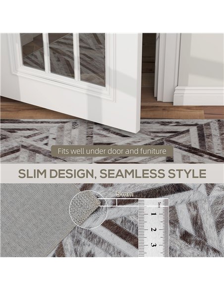 HOMCOM Modern Area Rug, Triangle Pattern Non-Slip Washable Rug, Chenille Floor Carpet for Living Room, Bedroom, Dining Room, Hom - pic 173118 | FastDaddyshop