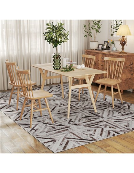 HOMCOM Modern Area Rug, Triangle Pattern Non-Slip Washable Rug, Chenille Floor Carpet for Living Room, Bedroom, Dining Room, Hom - pic 173120 | FastDaddyshop