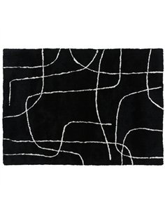 HOMCOM Modern Fluffy Area Rug, Geometric Pattern Washable Rug, Soft High Pile Floor Carpet for Living Room, Bedroom, Dining Room