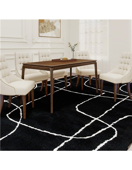 HOMCOM Modern Fluffy Area Rug, Geometric Pattern Washable Rug, Soft High Pile Floor Carpet for Living Room, Bedroom, Dining Room - pic 173122 | FastDaddyshop