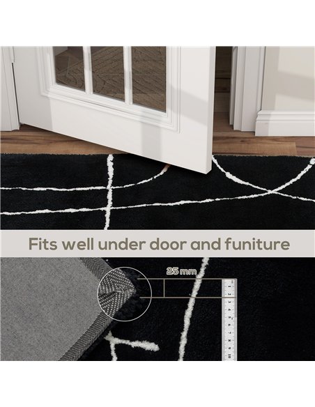 HOMCOM Modern Fluffy Area Rug, Geometric Pattern Washable Rug, Soft High Pile Floor Carpet for Living Room, Bedroom, Dining Room - pic 173126 | FastDaddyshop
