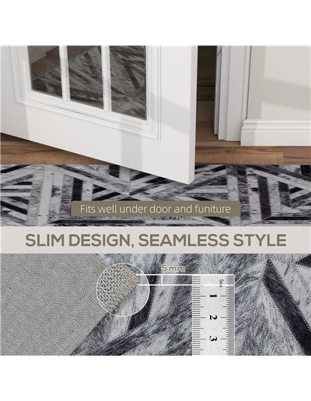 HOMCOM Modern Area Rug, Triangle Pattern Non-Slip Washable Rug, Chenille Floor Carpet for Living Room, Bedroom, Dining Room, Hom - pic 173136 | FastDaddyshop