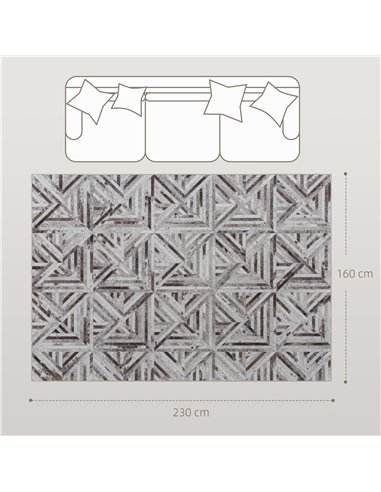 HOMCOM Modern Area Rug, Triangle Pattern Non-Slip Washable Rug, Chenille Floor Carpet for Living Room, Bedroom, Dining Room, Hom