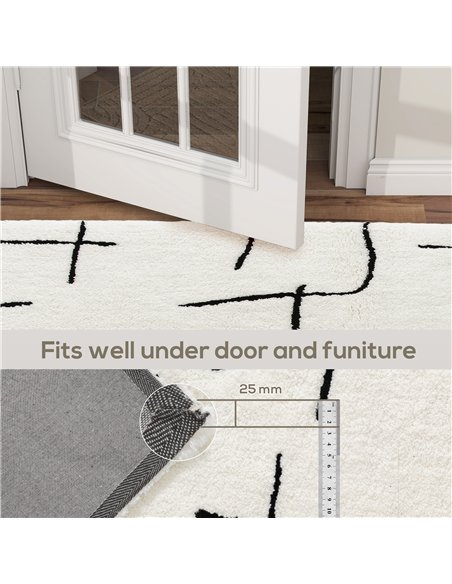 HOMCOM Modern Fluffy Area Rug, Geometric Pattern Washable Rug, Soft High Pile Floor Carpet for Living Room, Bedroom, Dining Room - pic 173153 | FastDaddyshop