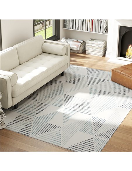 HOMCOM Modern Area Rug, Geometric Pattern Non-Slip Washable Rug, Soft Floor Carpet for Living Room, Bedroom, Dining Room, Home O - pic 173158 | FastDaddyshop
