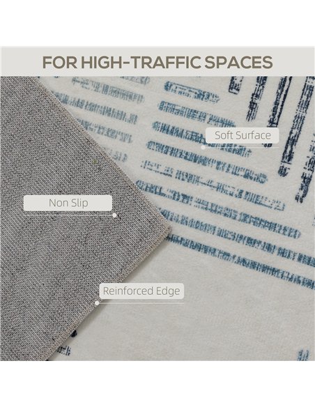 HOMCOM Modern Area Rug, Geometric Pattern Non-Slip Washable Rug, Soft Floor Carpet for Living Room, Bedroom, Dining Room, Home O - pic 173160 | FastDaddyshop
