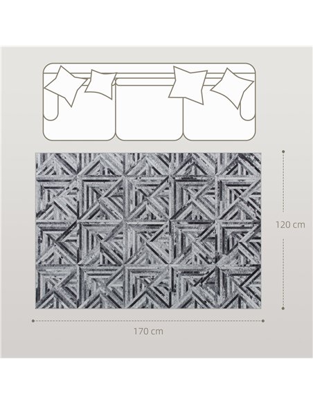 HOMCOM Modern Area Rug, Triangle Pattern Non-Slip Washable Rug, Chenille Floor Carpet for Living Room, Bedroom, Dining Room, Hom - pic 173168 | FastDaddyshop
