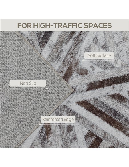 HOMCOM Modern Area Rug, Triangle Pattern Non-Slip Washable Rug, Chenille Floor Carpet for Living Room, Bedroom, Dining Room, Hom - pic 173178 | FastDaddyshop