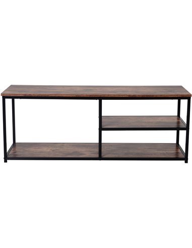 HOMCOM TV stand Industrial Style TV Cabinet With Storages 2 Shelves Metal Frame For living Room