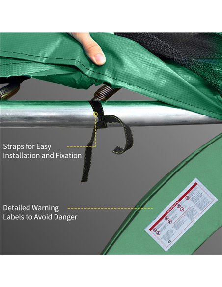 HOMCOM 12FT Replacement Trampoline Pad Thick Foam Safety Φ366cm Spring Cover Bounce Padding - Green - pic 173189 | FastDaddyshop