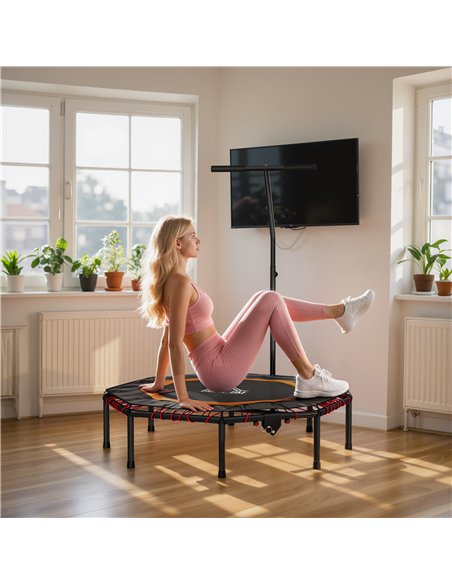 HOMCOM Fitness Trampoline, Bouncer with Adjustable Handle, Max Load 150 kg - pic 173201 | FastDaddyshop