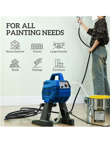 HOMCOM Airless Paint Sprayer, Thinning-Free, Electric﻿ Fence Paint Sprayer for Exterior and Inner DIY Painting Projects, Wall Sp