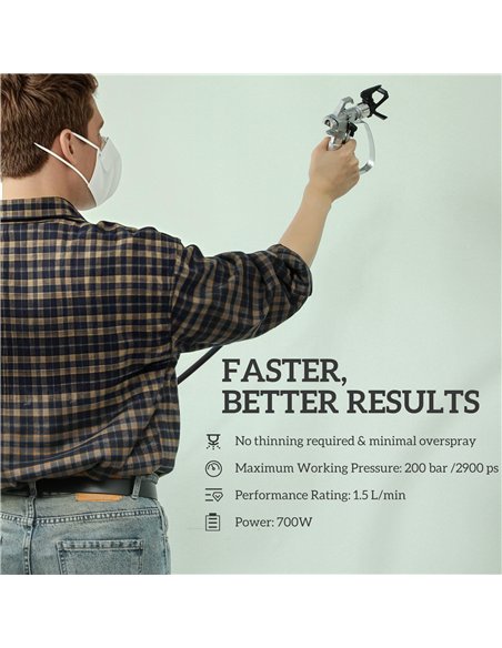 HOMCOM Airless Paint Sprayer, Thinning-Free, Electric﻿ Fence Paint Sprayer for Exterior and Inner DIY Painting Projects, Wall Sp - pic 173206 | FastDaddyshop