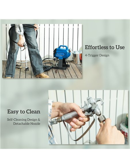 HOMCOM Airless Paint Sprayer, Thinning-Free, Electric﻿ Fence Paint Sprayer for Exterior and Inner DIY Painting Projects, Wall Sp - pic 173208 | FastDaddyshop