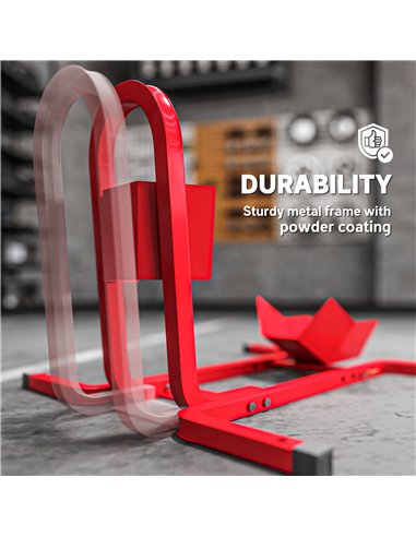 HOMCOM Metal Motorcycle Motorbike Wheel Chock Locking Stand System 17", 19", 21"/43, 48, 51 cm Front Wheels Steel Adjustable Fix